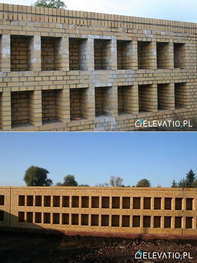 Renowacja muru z cegły klinkierowej - usuwanie wykwitów z żółtej cegły.